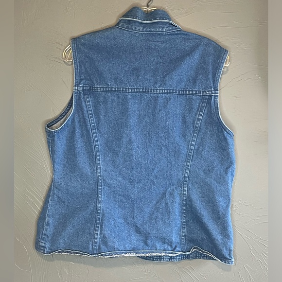 Vintage The Brass Menagerie “denim” vest women’s size L - Picture 6 of 11